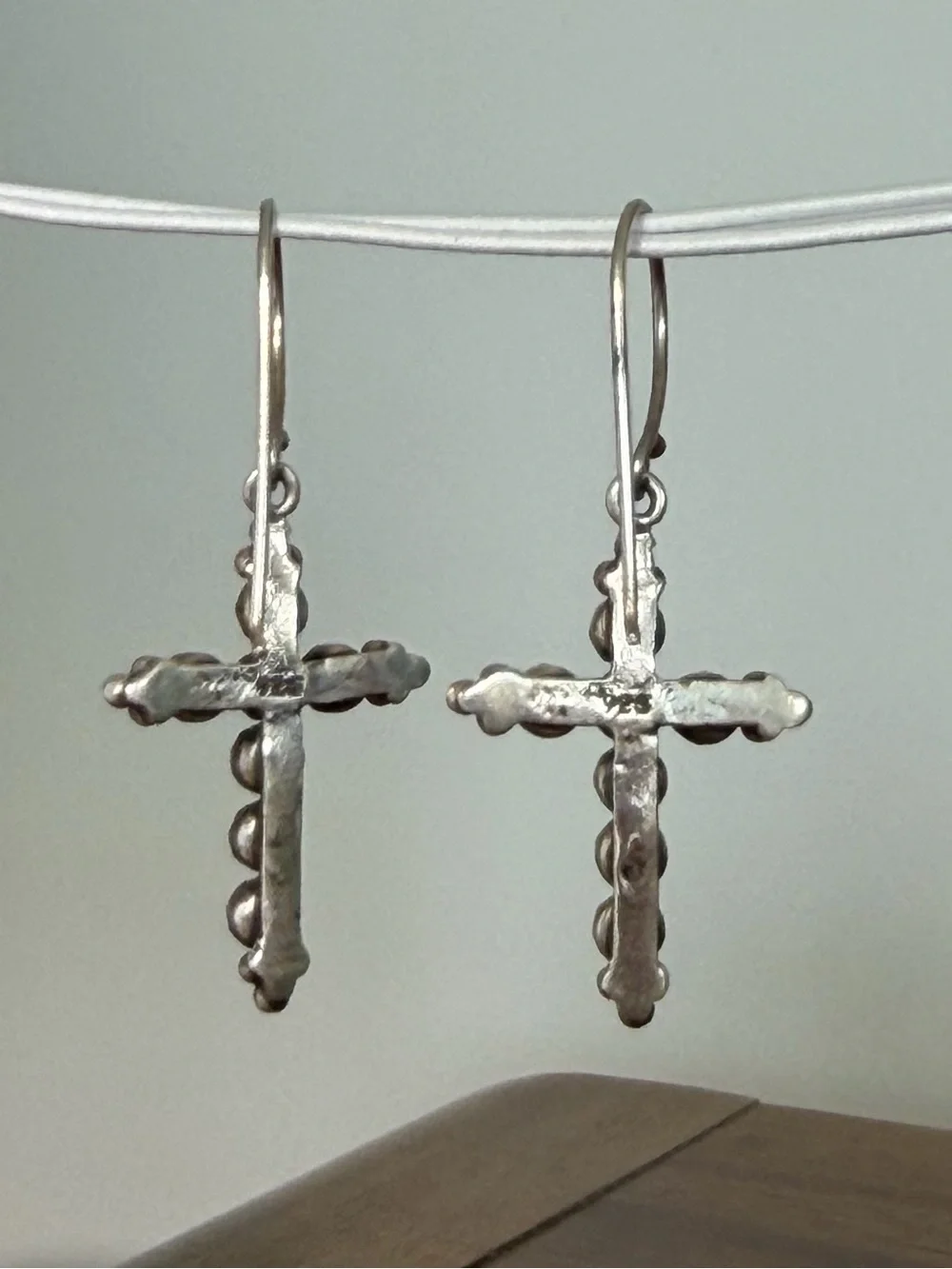 Virgins Saints & Angels Madonna Cross Hook Earrings - Picture 4 of 5